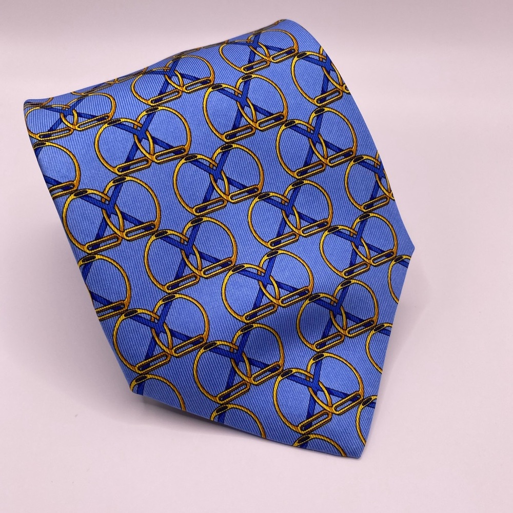 Lancel Blue and Yellow Men's Tie